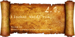 Liszkai Valéria névjegykártya